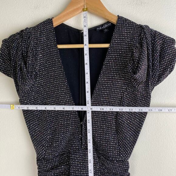 FOR LOVE & LEMONS Margaux Dress Size S Metallic Black Sparkle Bodycon Party Fun - Picture 16 of 16